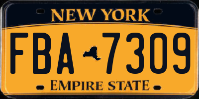 NY license plate FBA7309