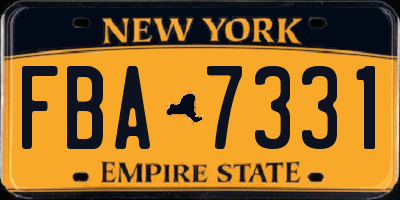 NY license plate FBA7331