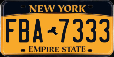 NY license plate FBA7333