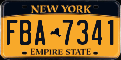 NY license plate FBA7341