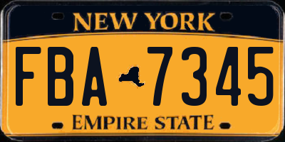 NY license plate FBA7345