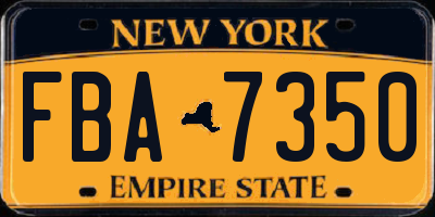 NY license plate FBA7350