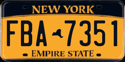 NY license plate FBA7351