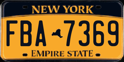 NY license plate FBA7369