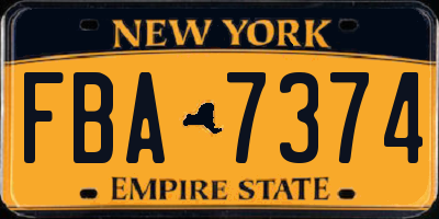 NY license plate FBA7374