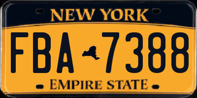 NY license plate FBA7388