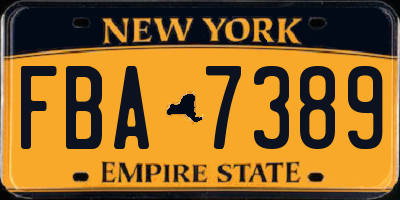 NY license plate FBA7389