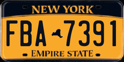 NY license plate FBA7391