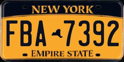 NY license plate FBA7392