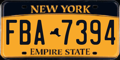 NY license plate FBA7394