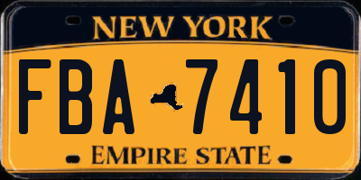 NY license plate FBA7410
