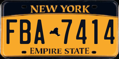 NY license plate FBA7414