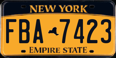 NY license plate FBA7423