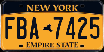 NY license plate FBA7425
