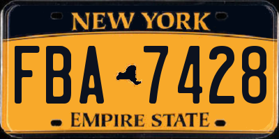 NY license plate FBA7428
