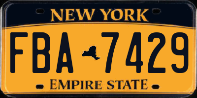 NY license plate FBA7429