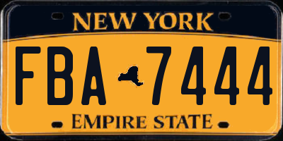 NY license plate FBA7444