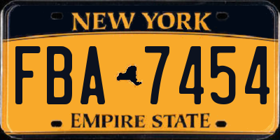 NY license plate FBA7454