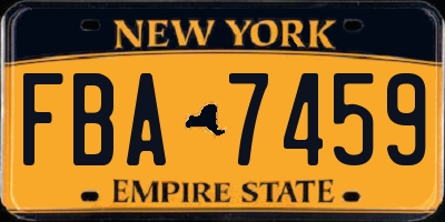 NY license plate FBA7459