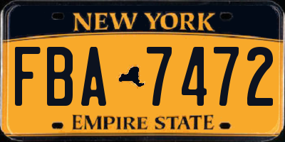 NY license plate FBA7472