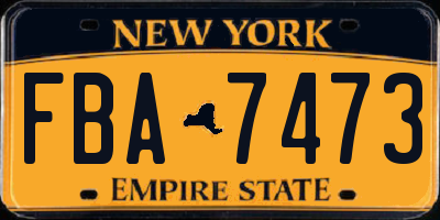 NY license plate FBA7473