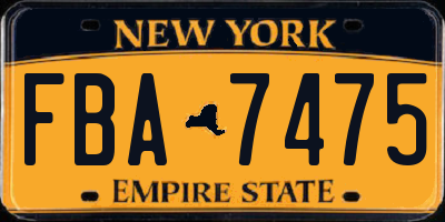 NY license plate FBA7475