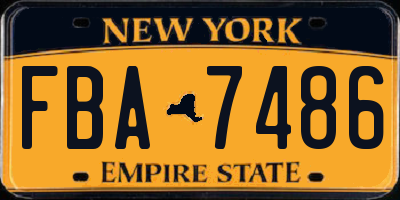 NY license plate FBA7486