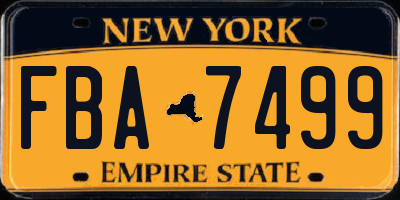 NY license plate FBA7499