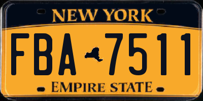 NY license plate FBA7511
