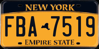 NY license plate FBA7519