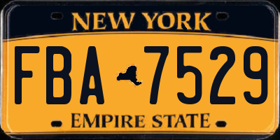 NY license plate FBA7529