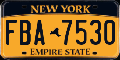 NY license plate FBA7530