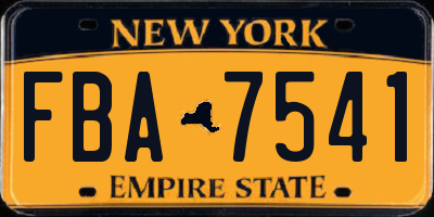 NY license plate FBA7541