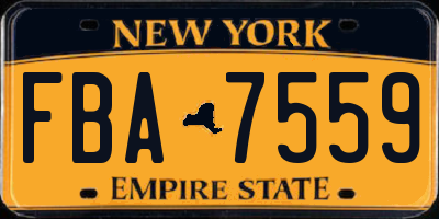 NY license plate FBA7559