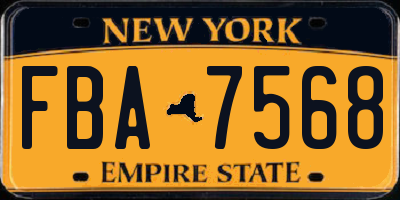 NY license plate FBA7568