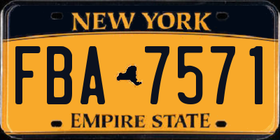 NY license plate FBA7571