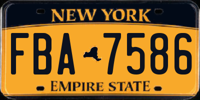 NY license plate FBA7586