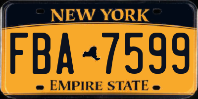 NY license plate FBA7599