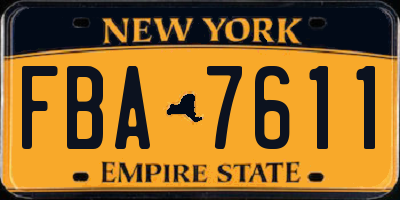 NY license plate FBA7611