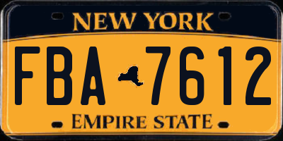 NY license plate FBA7612