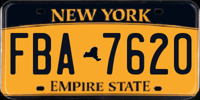 NY license plate FBA7620