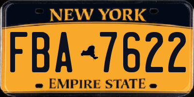 NY license plate FBA7622