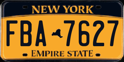 NY license plate FBA7627