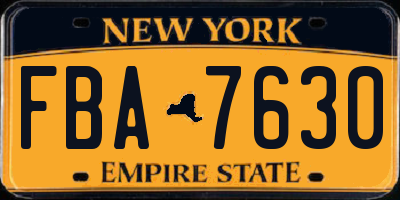 NY license plate FBA7630