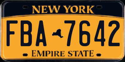 NY license plate FBA7642