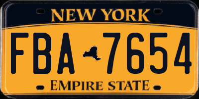 NY license plate FBA7654