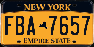 NY license plate FBA7657