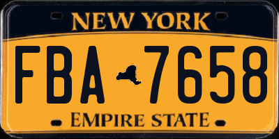 NY license plate FBA7658