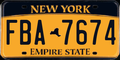 NY license plate FBA7674