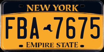 NY license plate FBA7675